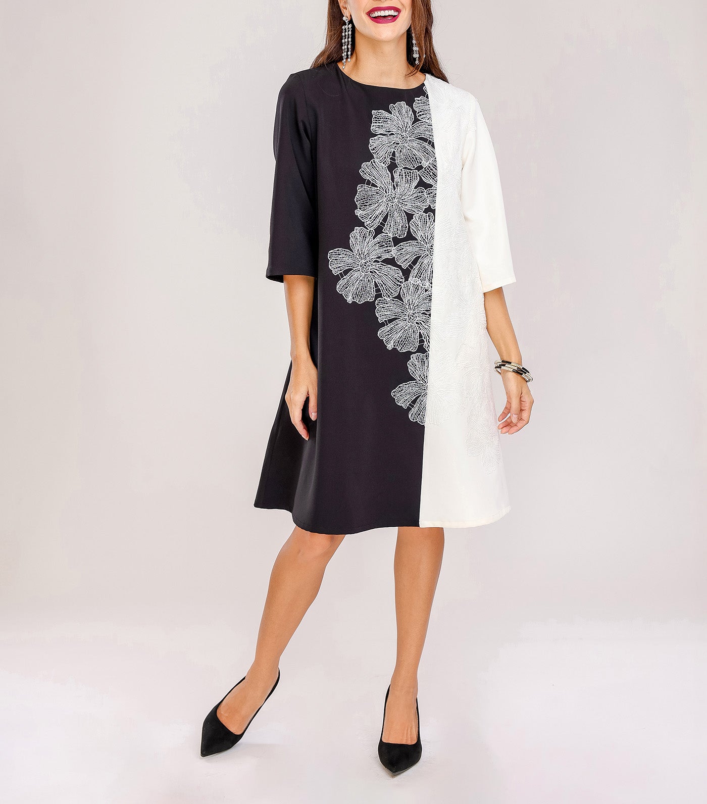 Emery Dress Black/White