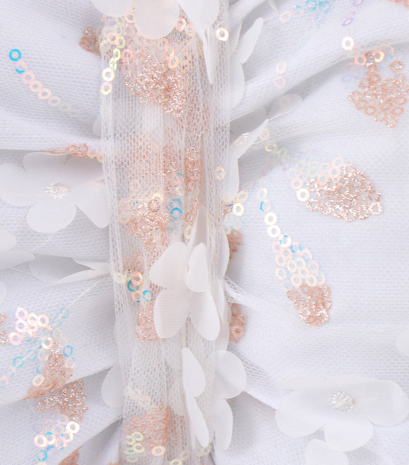 Rustan's The Christmas Shop Ribbon Bow Pillow, Floral, White | Rustan's