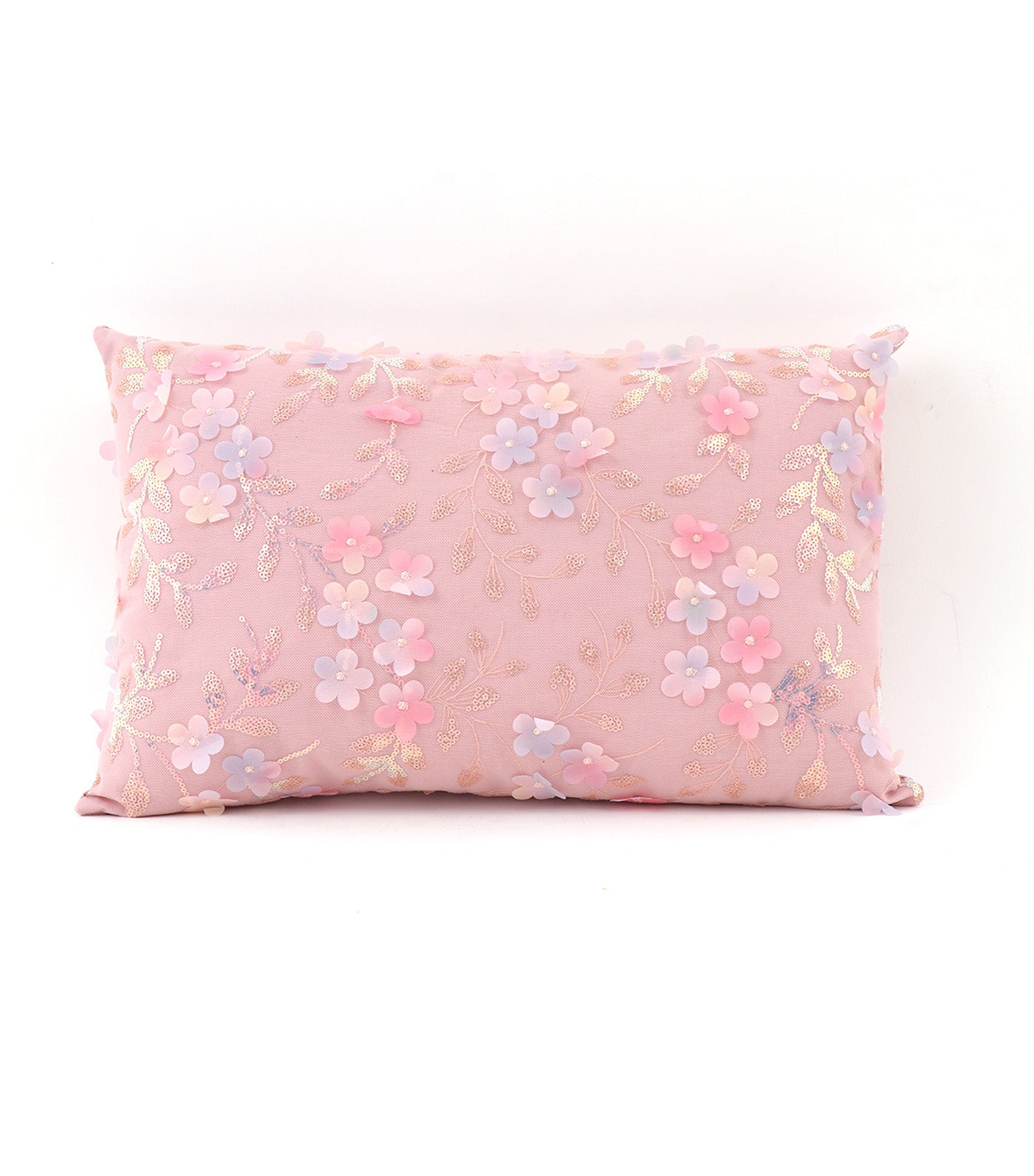 Floral Pillow 11in x 17in Pink