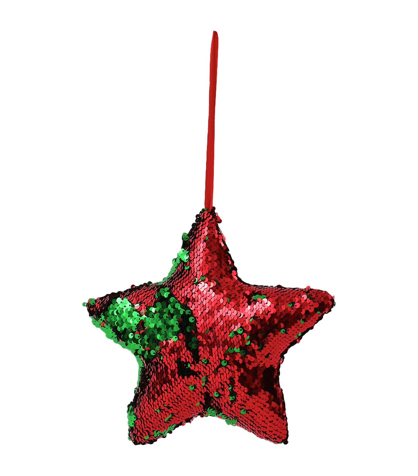 9" Star Ornament, Red Green