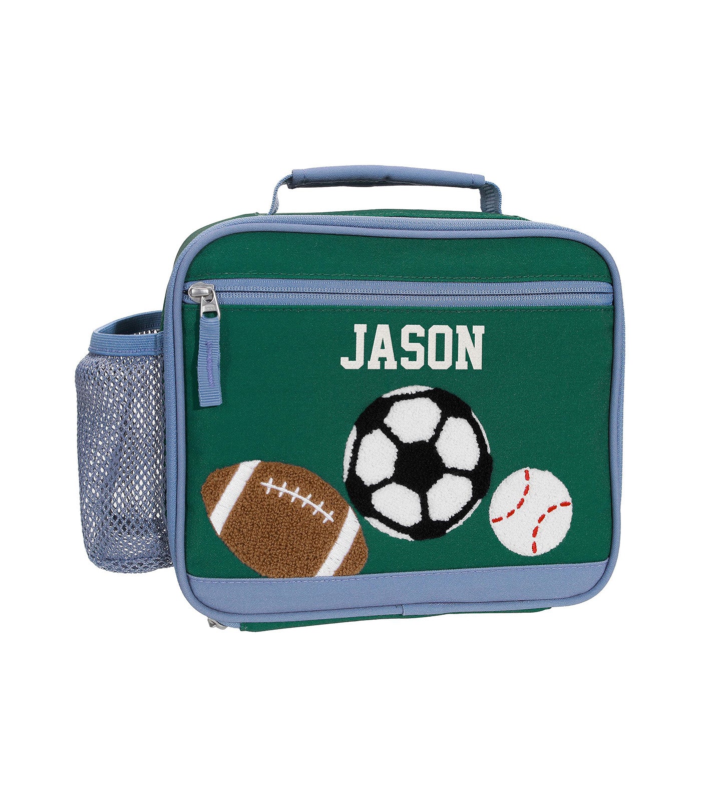 Mackenzie Green Sports Chenille Cold Pack Lunch Box