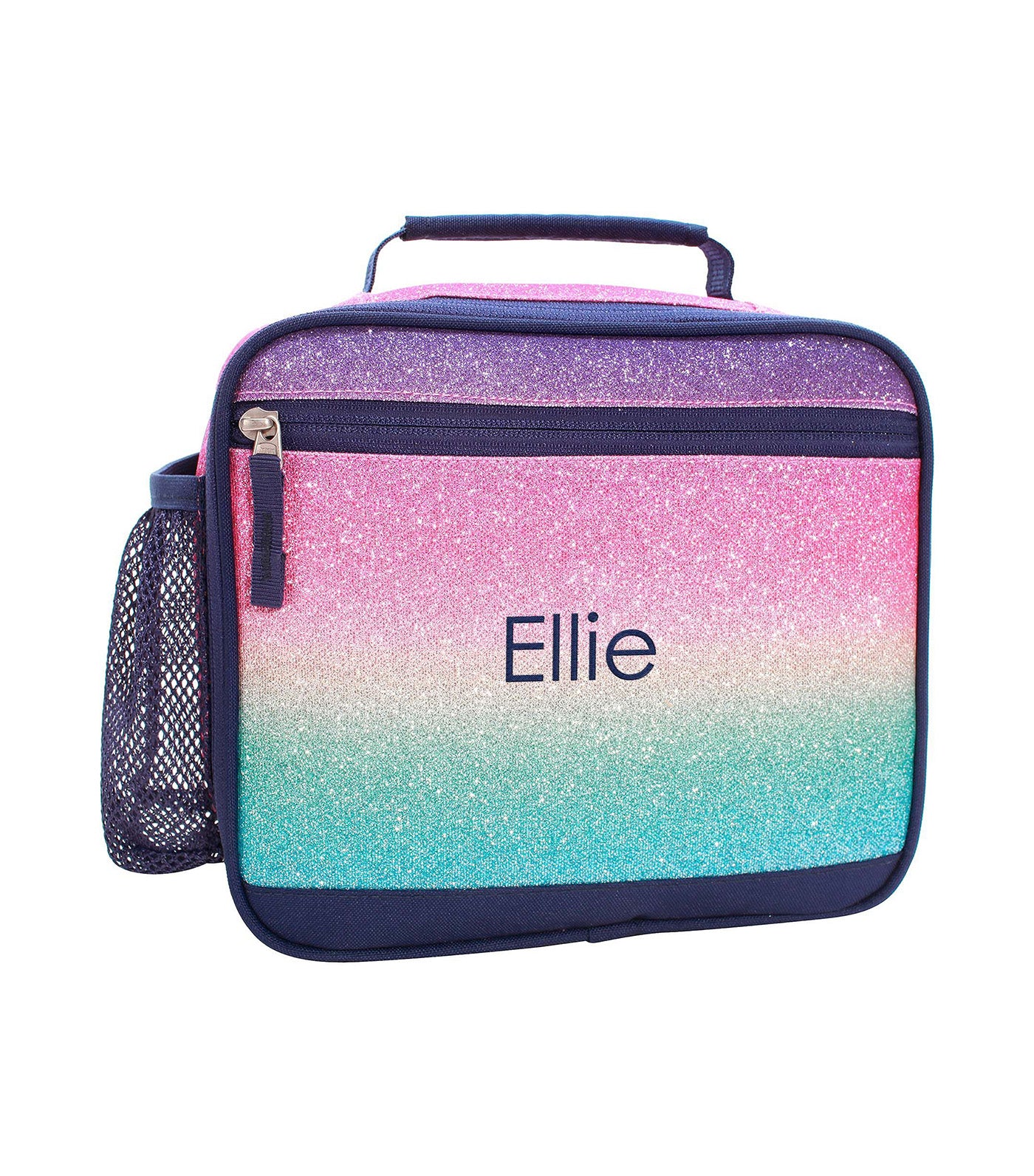 Mackenzie Rainbow Ombre Sparkle Glitter Cold Pack Lunch Box