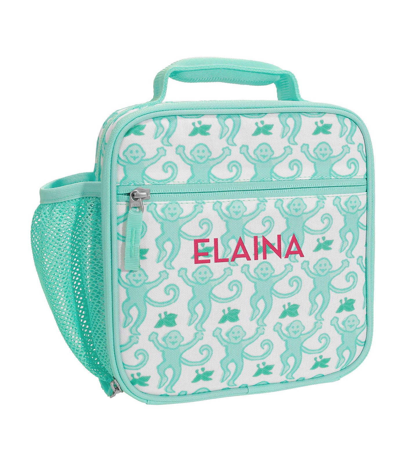 Pottery Barn Kids Mackenzie Roller Rabbit Aqua Monkey Classic Lunch Box Rustan s