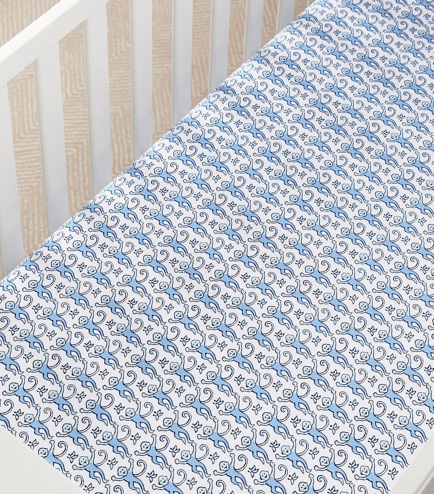 Roller Rabbit Monkey Organic Crib Fitted Sheet