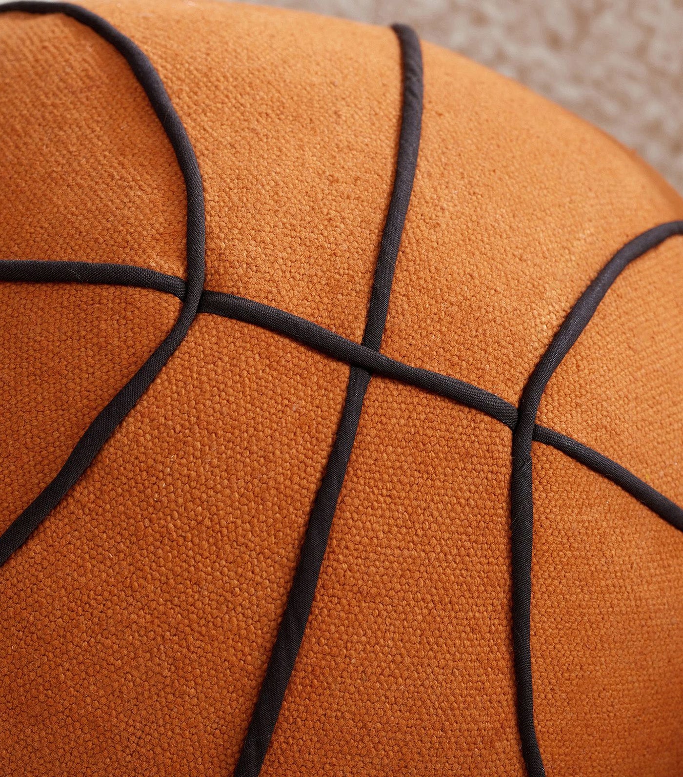 Basketball Shaped Washed Canvas Pillow