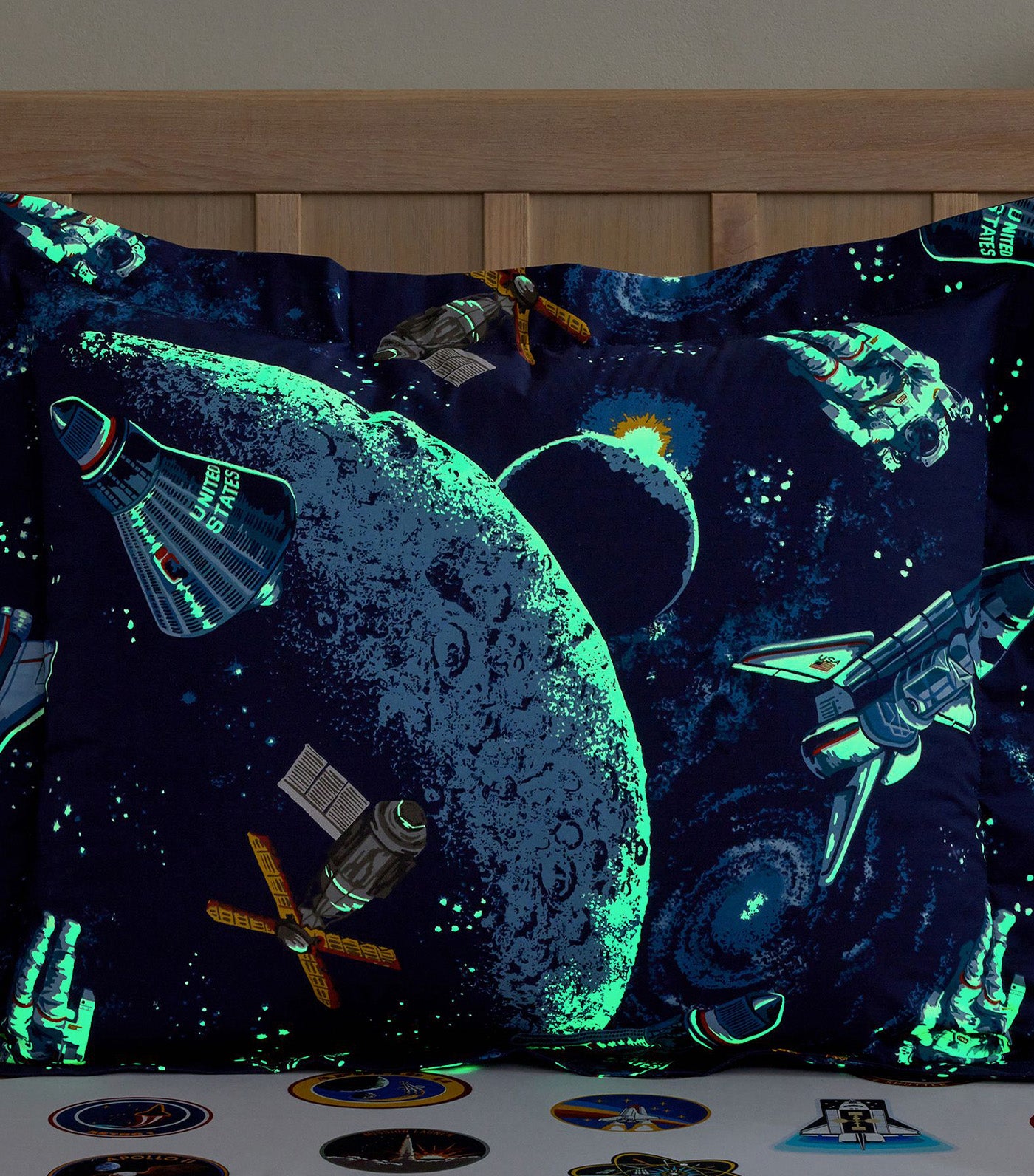 Glow-In-The-Dark Astronaut Space Program Duvet and Shams