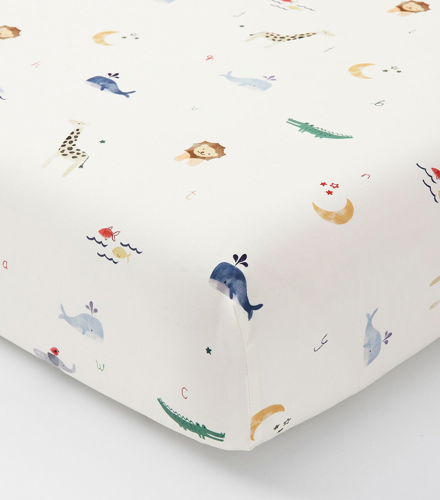 Animal ABC Organic Crib Fitted Sheet