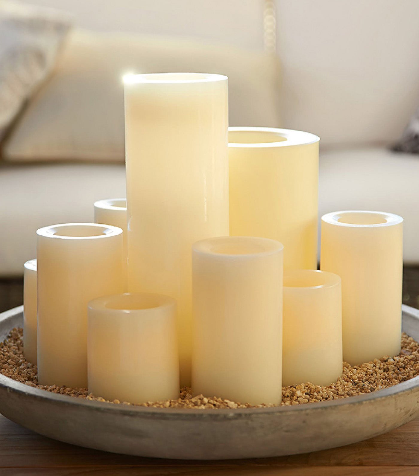 Standard Flameless Outdoor Pillar Candle Ivory