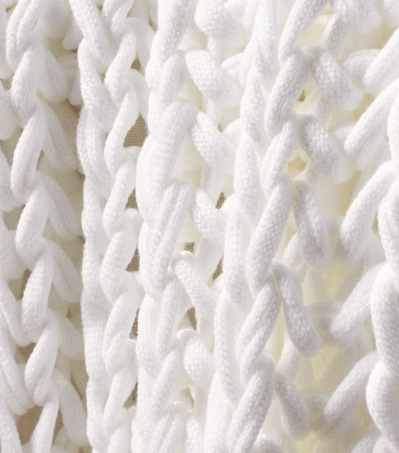 Colossal Ribbed Handknit Throw Blanket White