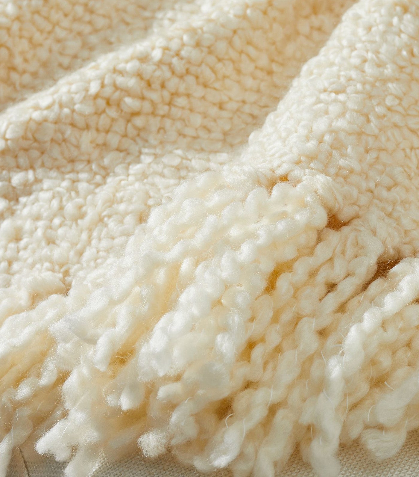 Dreamy Handwoven Fringe Throw Ivory