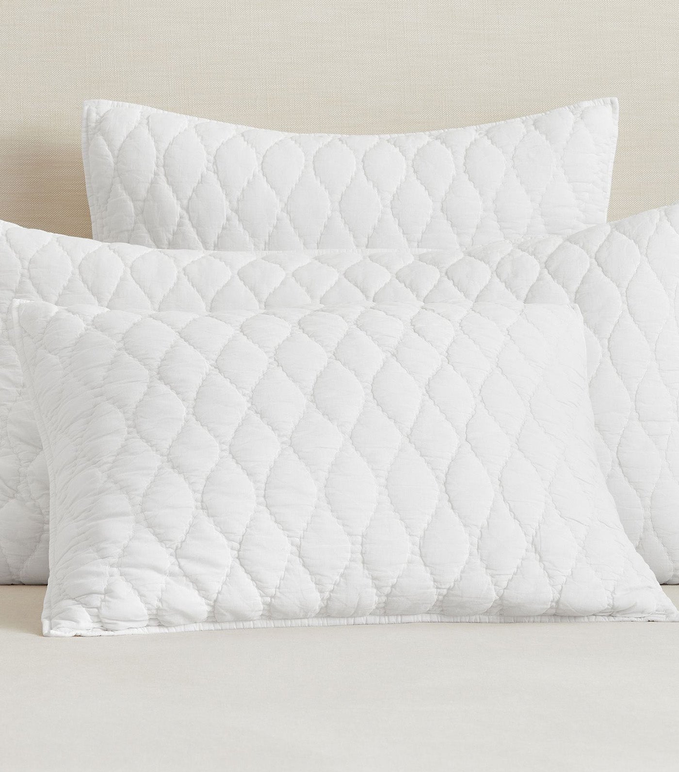 Cocoon Voile Quilted Sham White