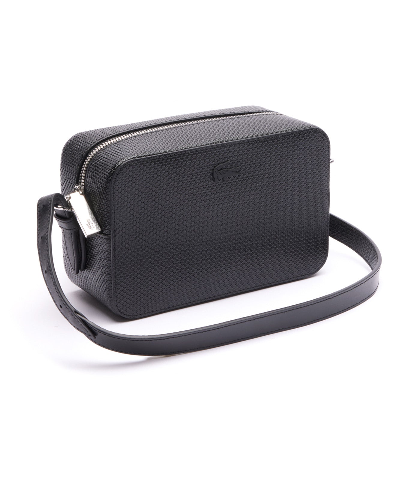 Unisex Chantaco Piqué Leather Small Shoulder Bag Noir