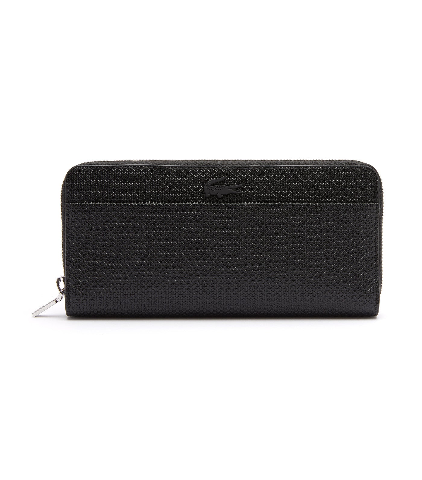 Unisex Chantaco Zipped Embossed Piqué Leather Large Wallet Noir