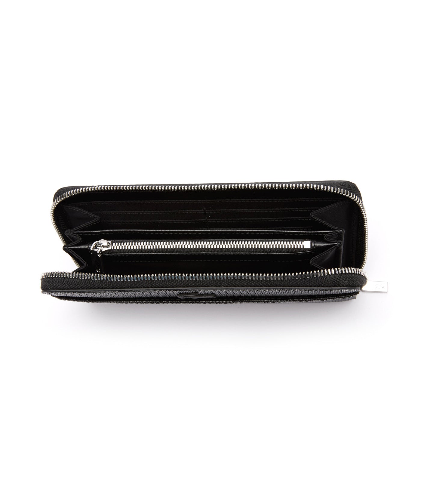 Unisex Chantaco Zipped Embossed Piqué Leather Large Wallet Noir