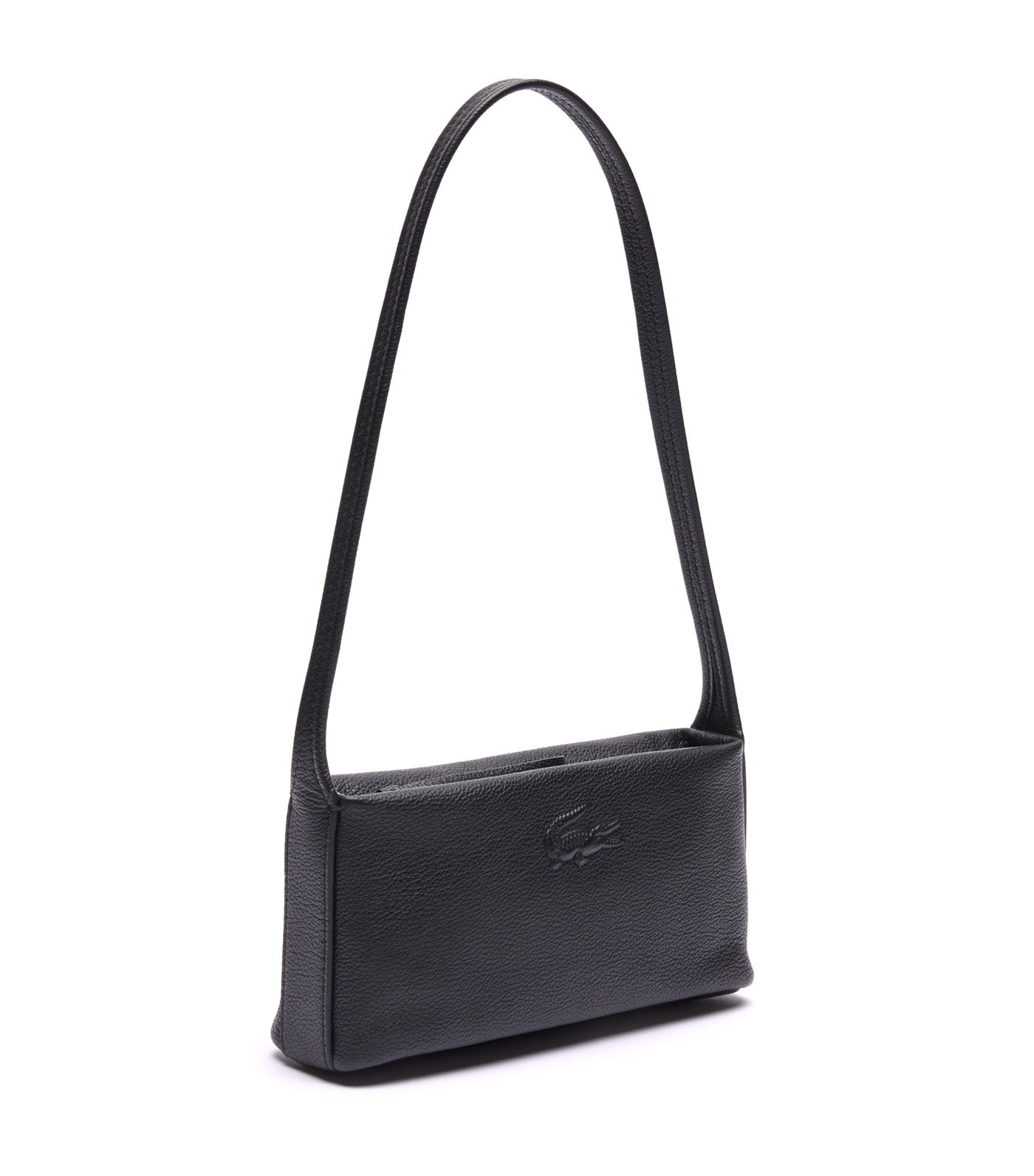 Small City Court Grain Leather Hobo Bag Noir