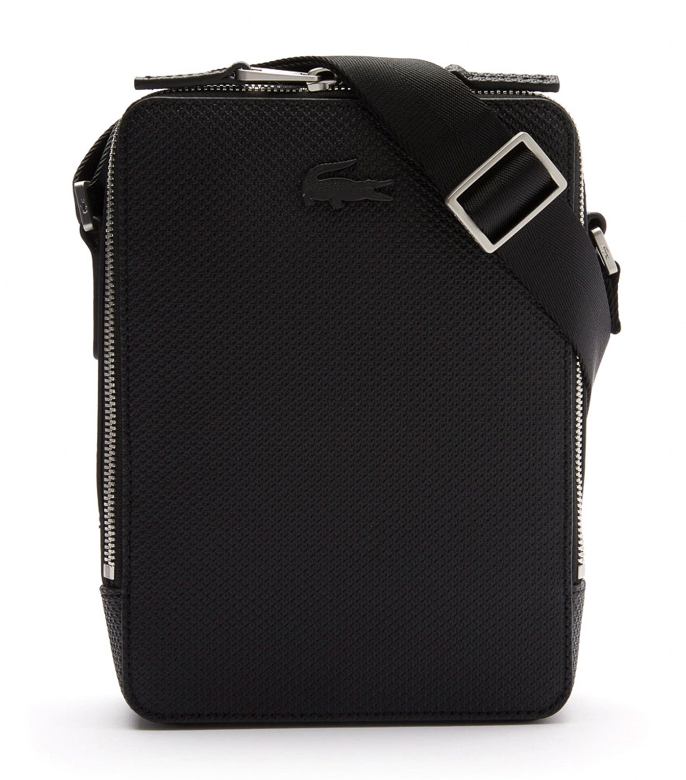 Lacoste Unisex Chantaco Matte Stitched Leather Vertical Camera Bag Noir Rustan s