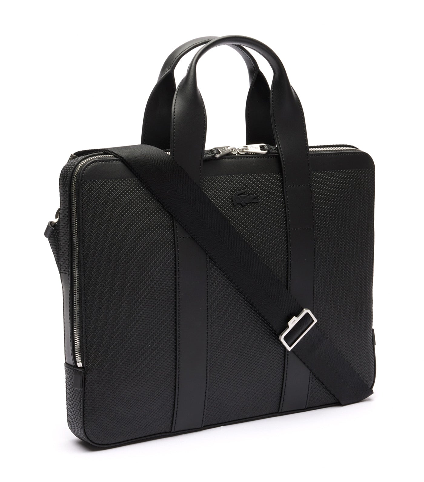 Men's Chantaco Piqué Leather Extra Slim Computer Bag Noir