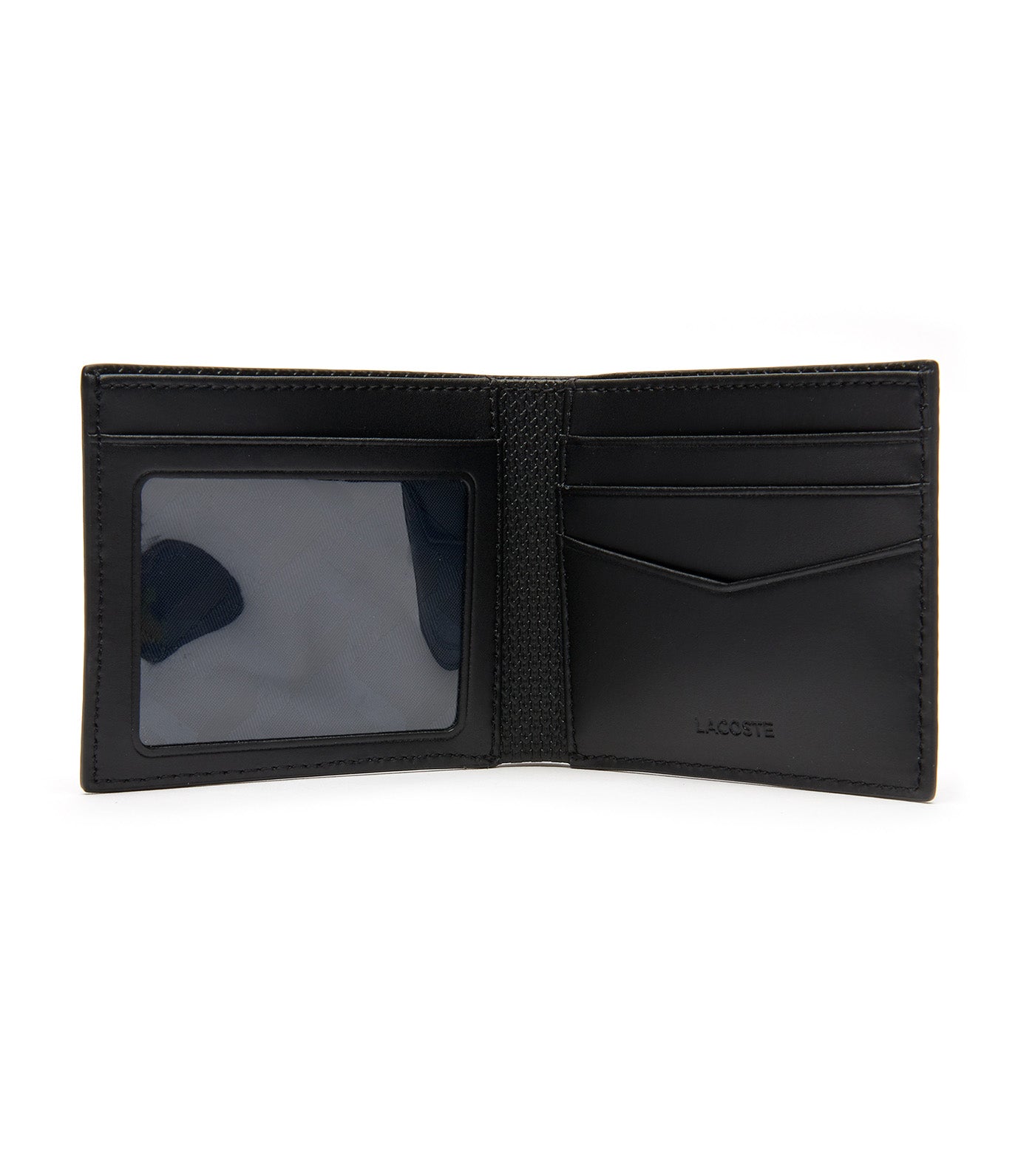 Men's Chantaco Embossed Piqué Leather 3 Card Wallet Noir