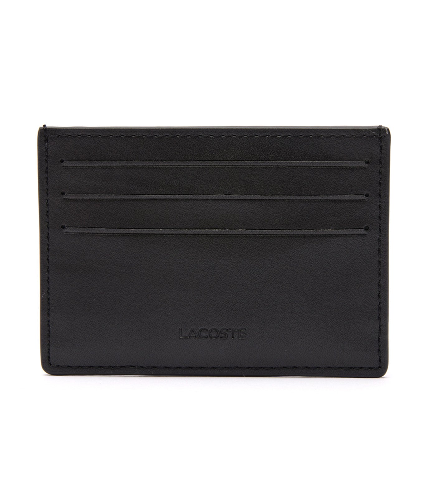 Leather Monogram Print Card Holder Noir