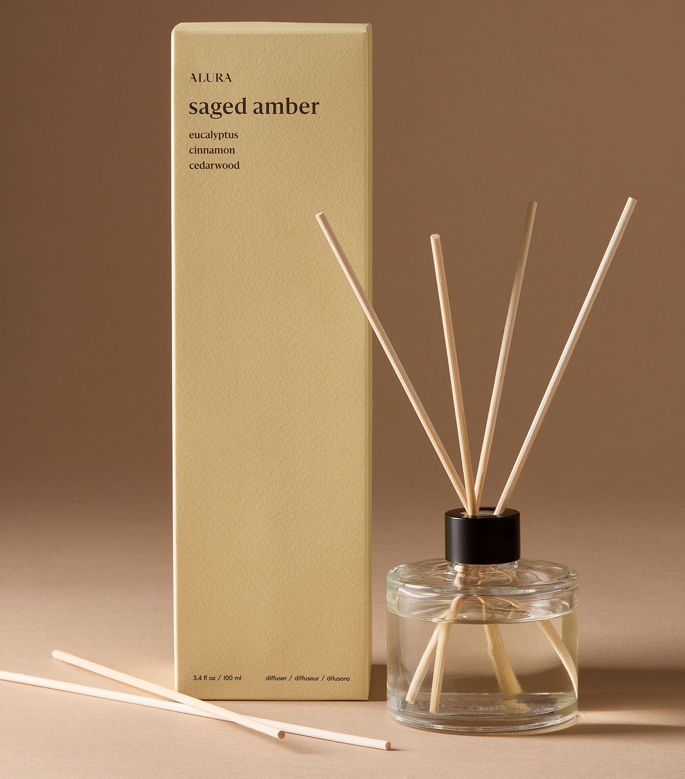 Alura Homescent Collection - Saged Amber Glass Diffuser Oak