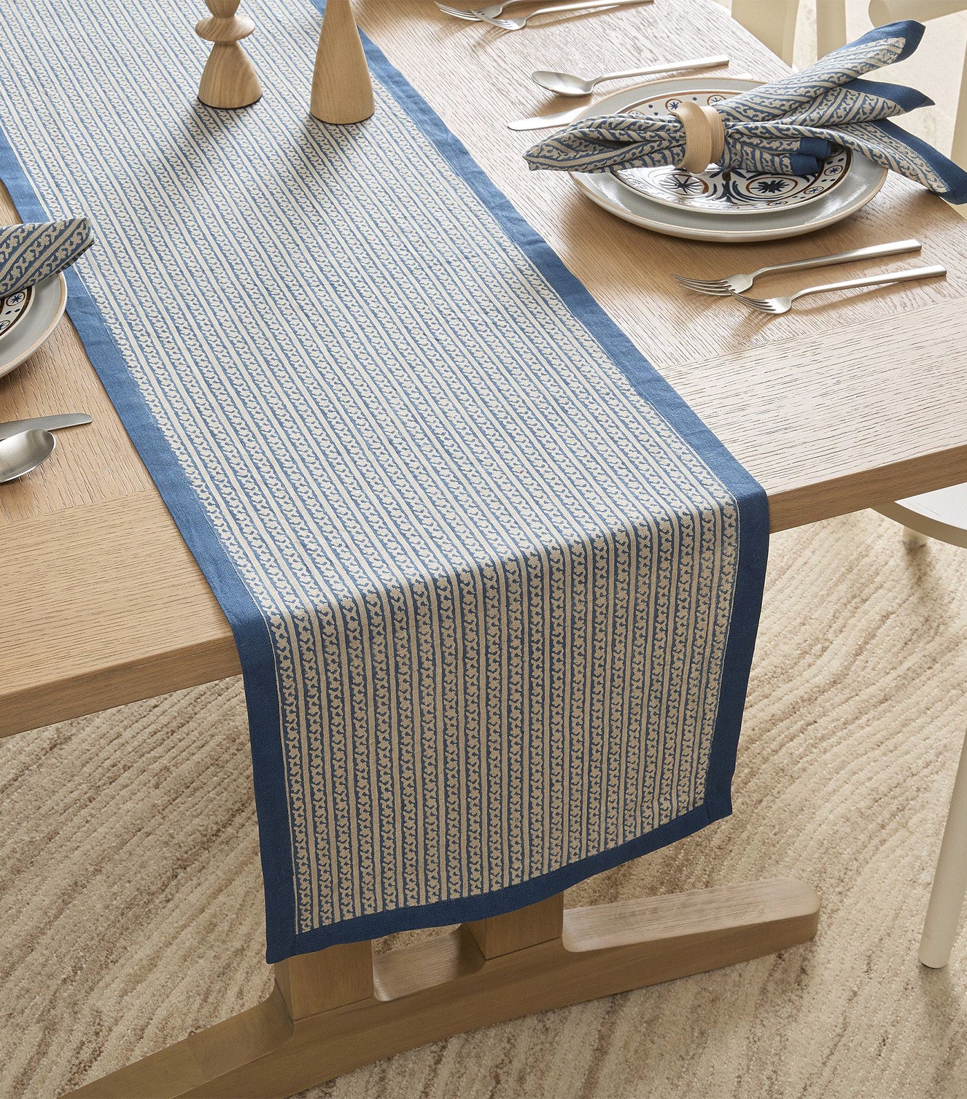 Marlowe Linen Runner Blue