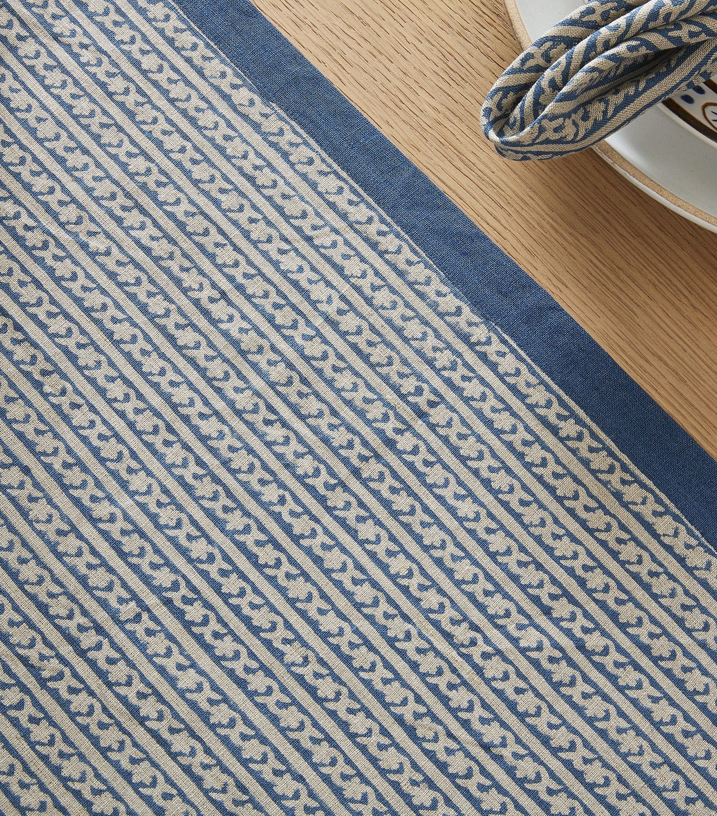 Marlowe Linen Runner Blue