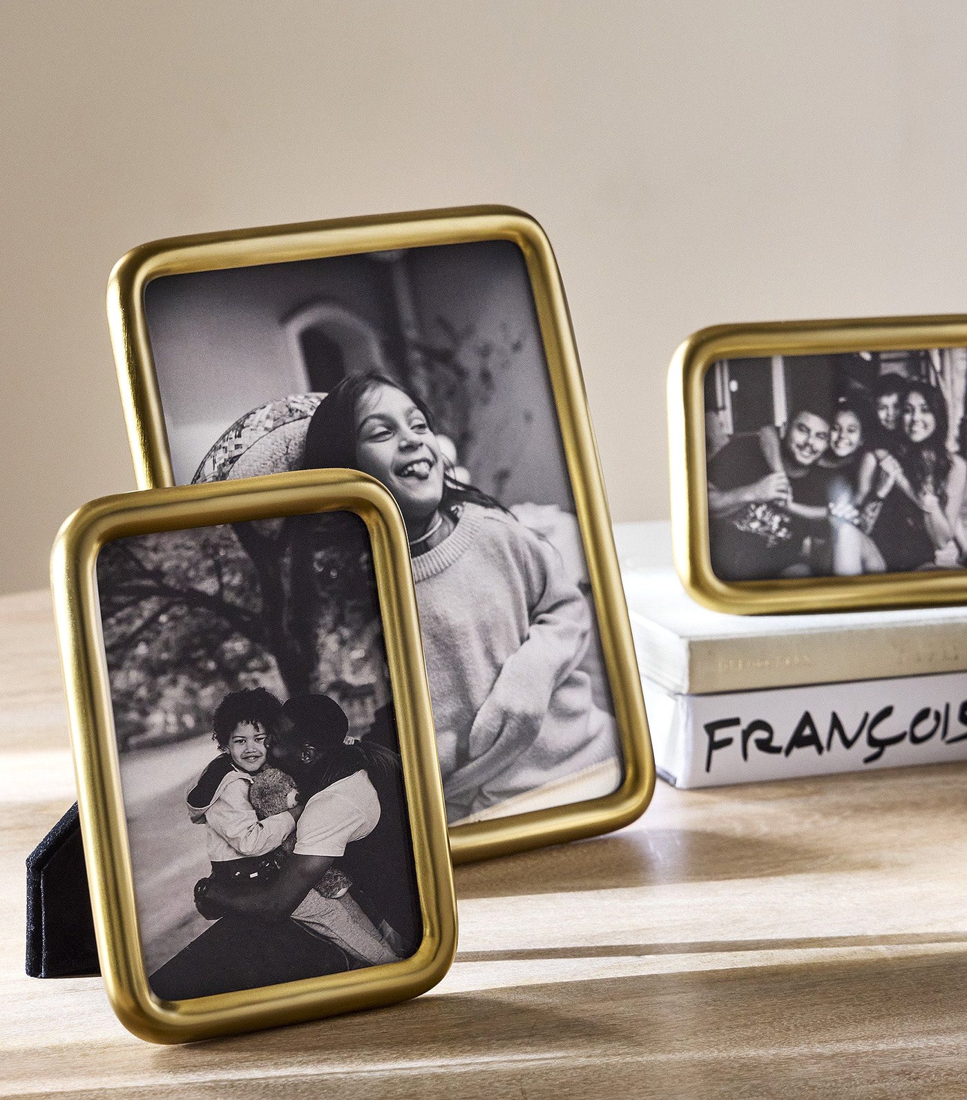 Modern Rounded Metal Tabletop Frame Brass