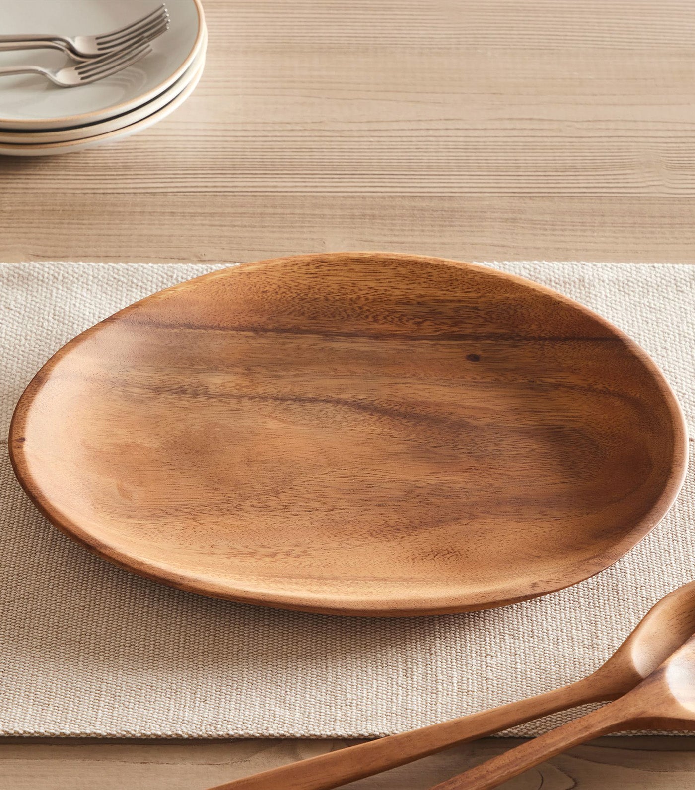 Organic Shaped Wood Serving Platter Acacia