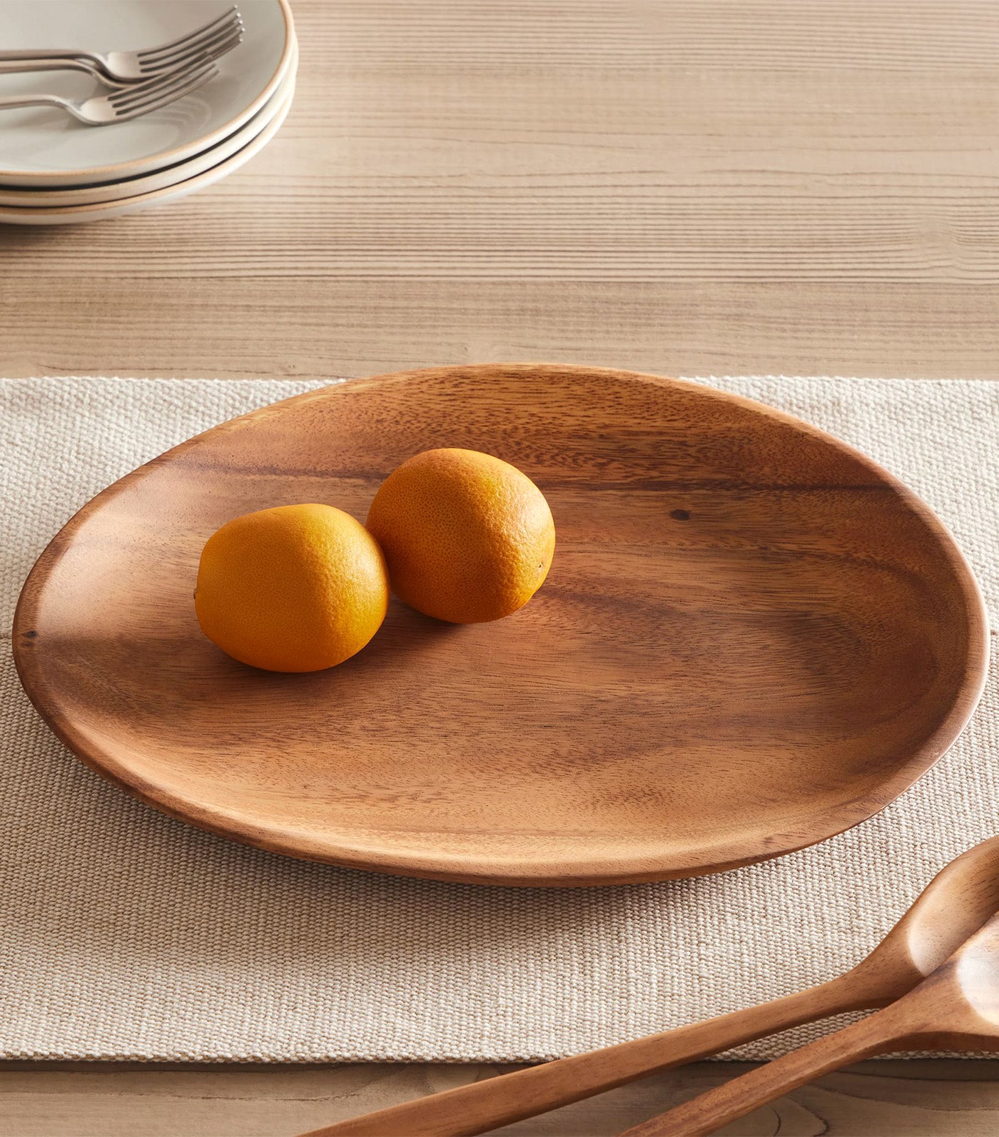 Organic Shaped Wood Serving Platter Acacia