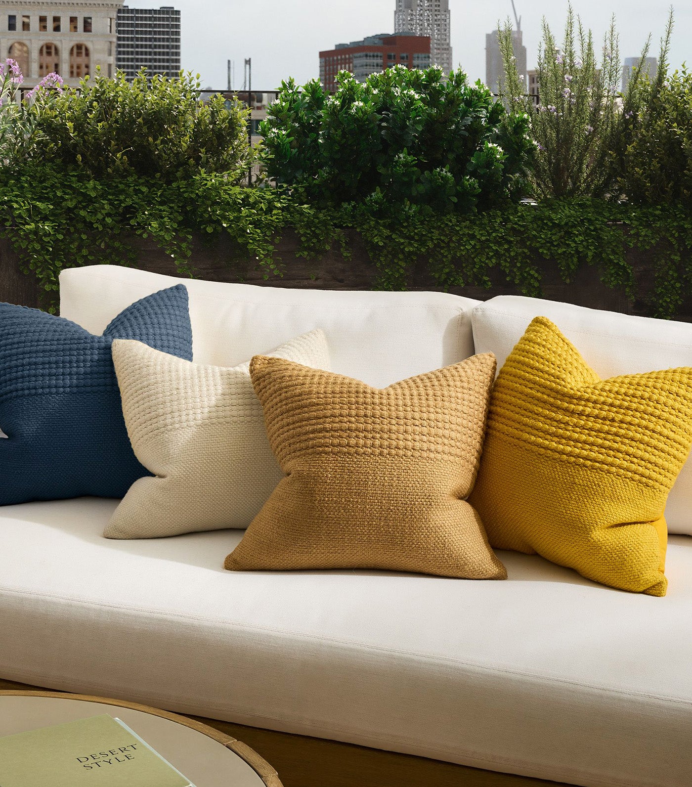 Outdoor Bubble Corded Pillow Alabaster