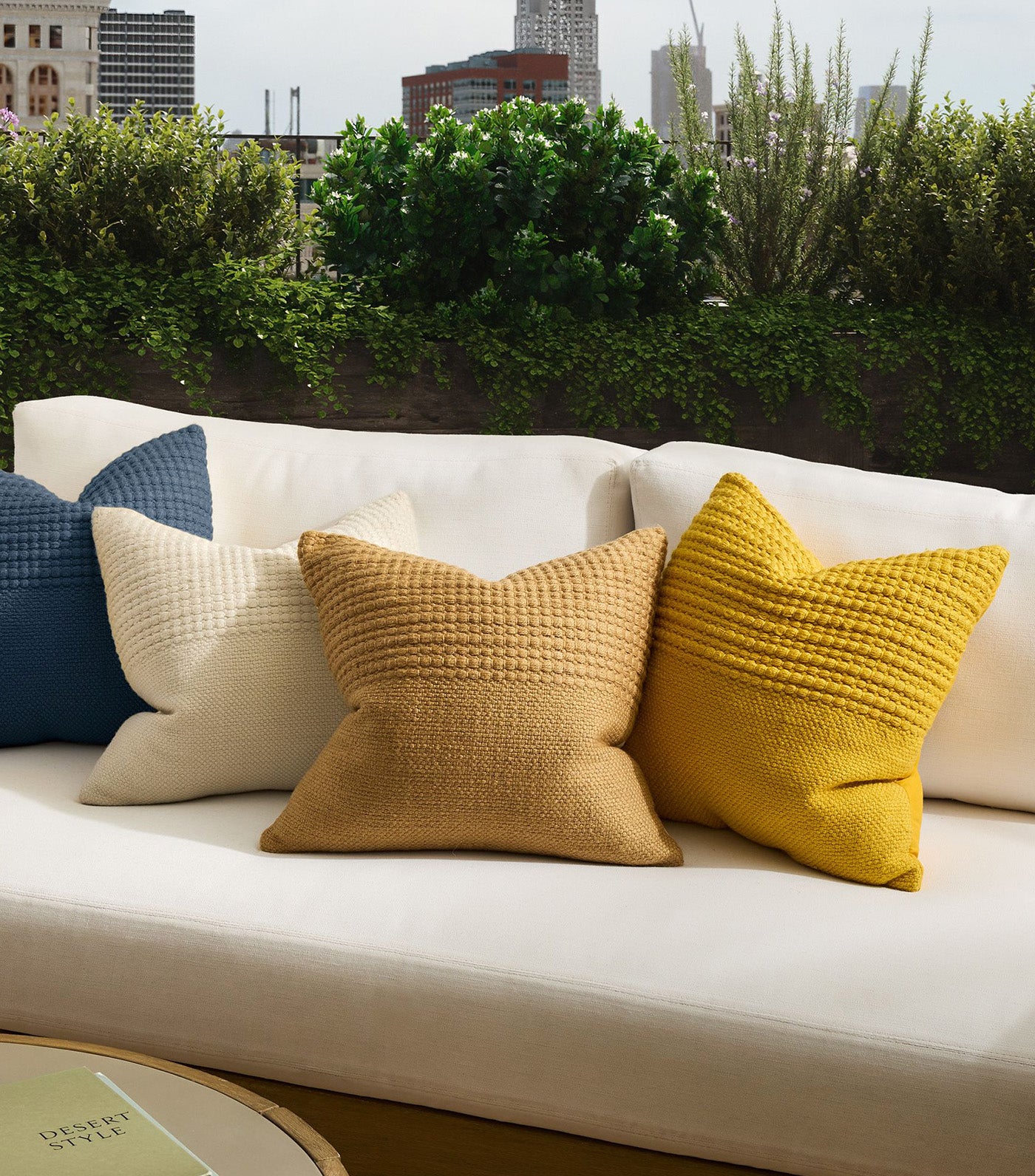 Outdoor Bubble Corded Pillow Dark Horseradish