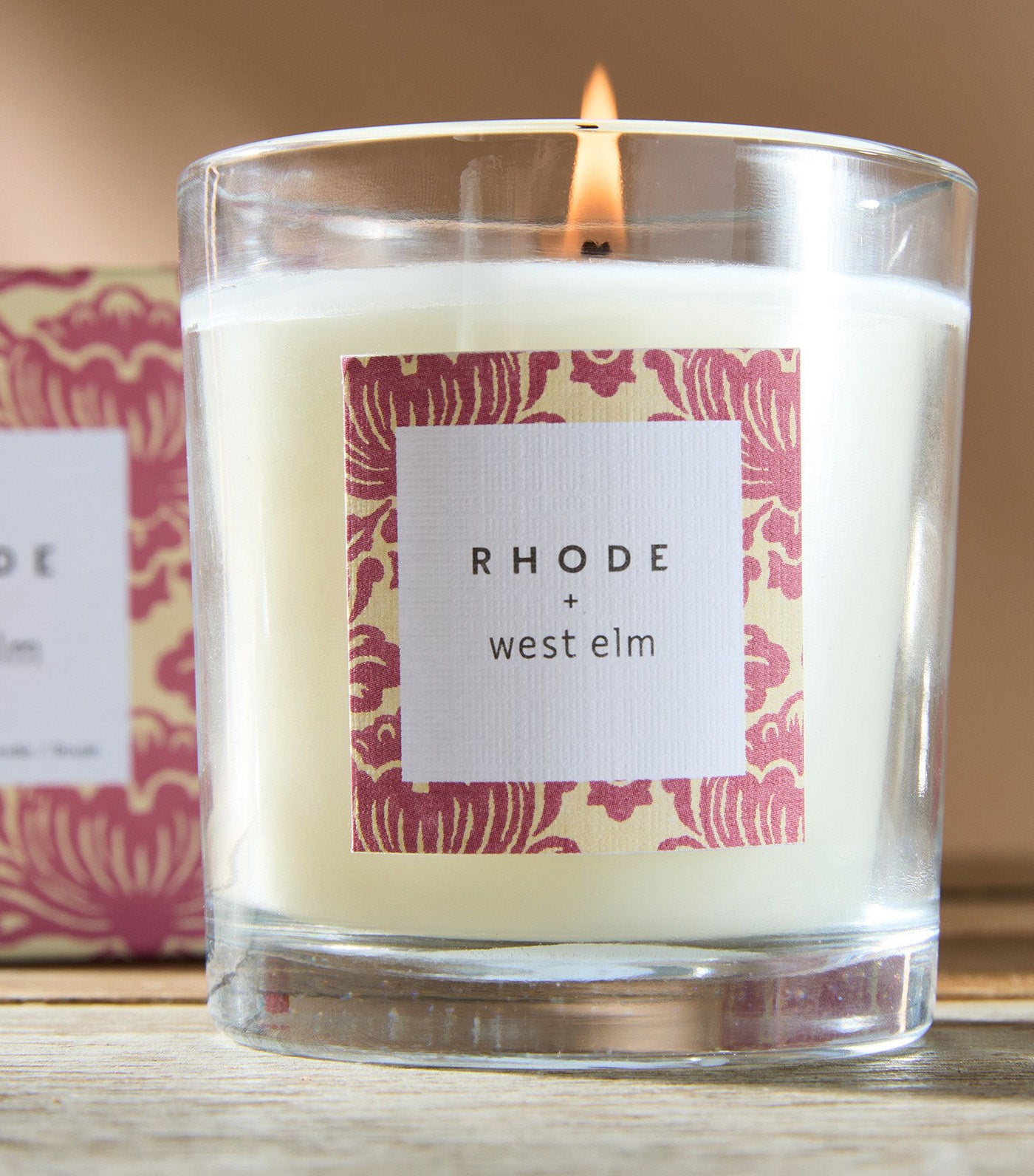 west elm + RHODE Boxed Candle - Fig & Lotus Blossom Red