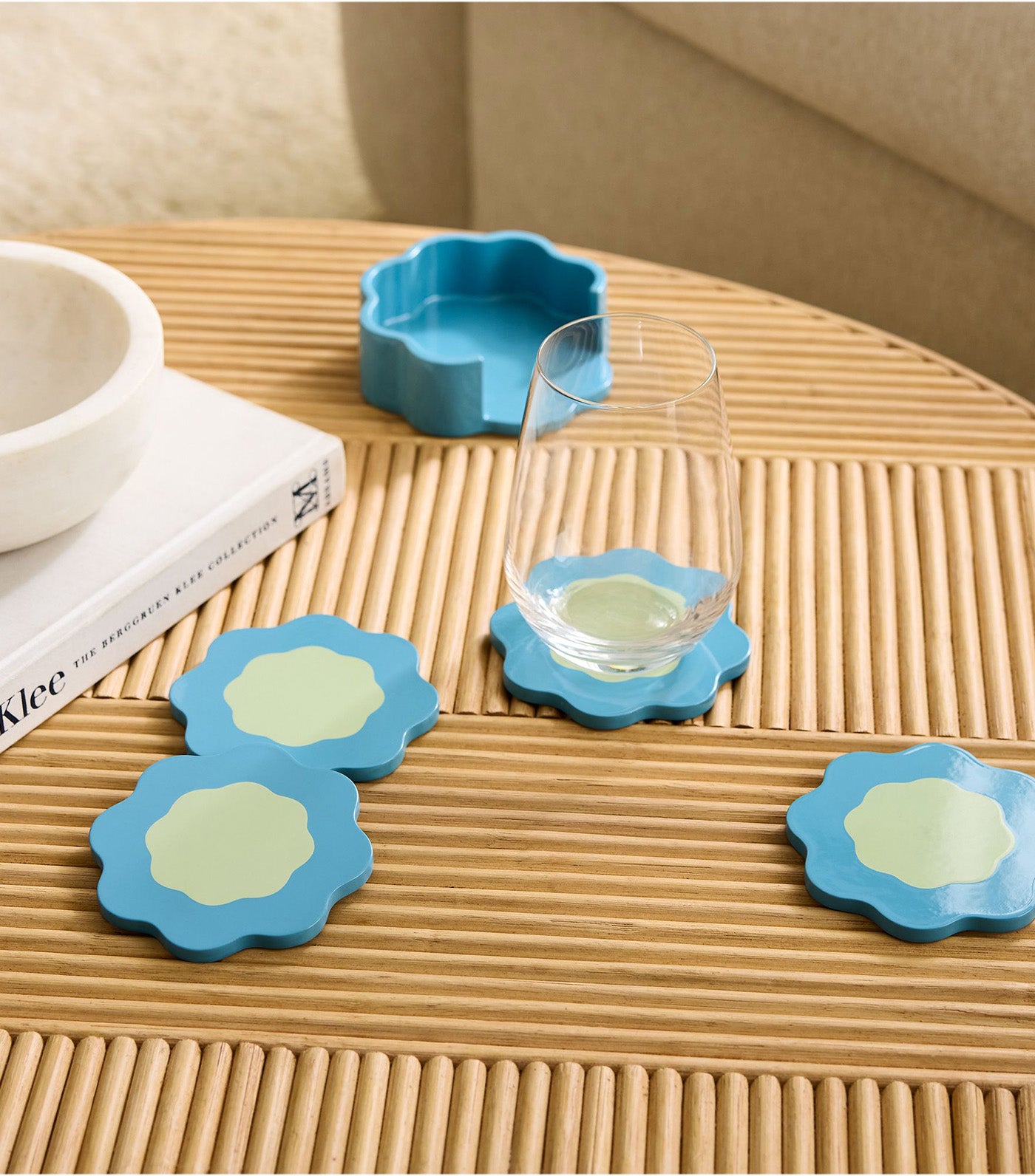 west elm + RHODE Lacquer Coasters (Set of 4) Blue/Green