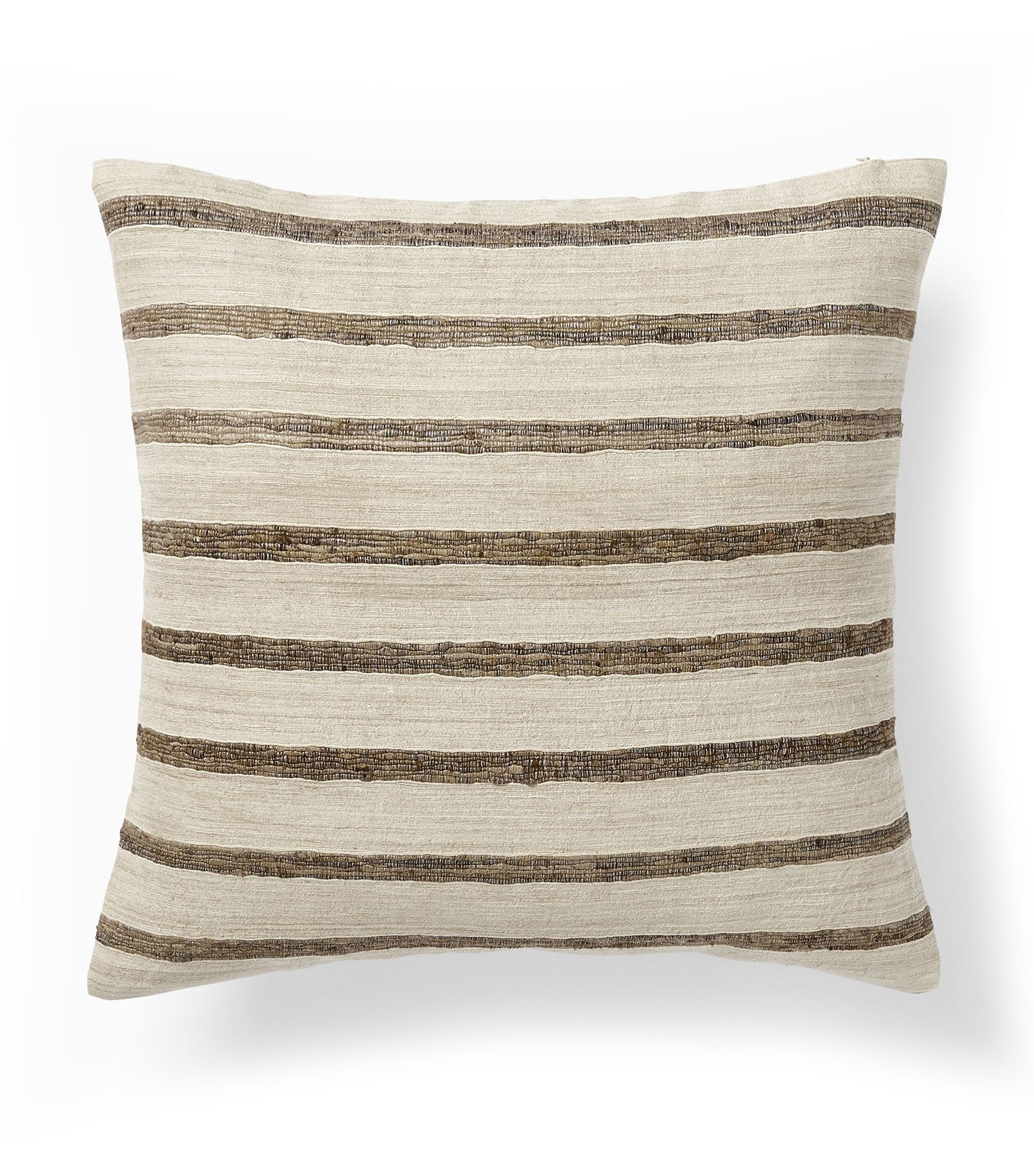 Silk Broad Stripe Pillow Cover Natural