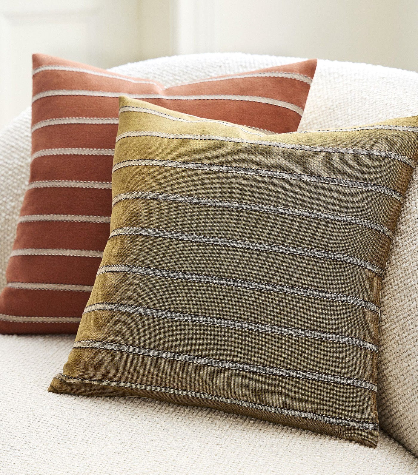 Stitch Stripe Pillow Cover Cardamom