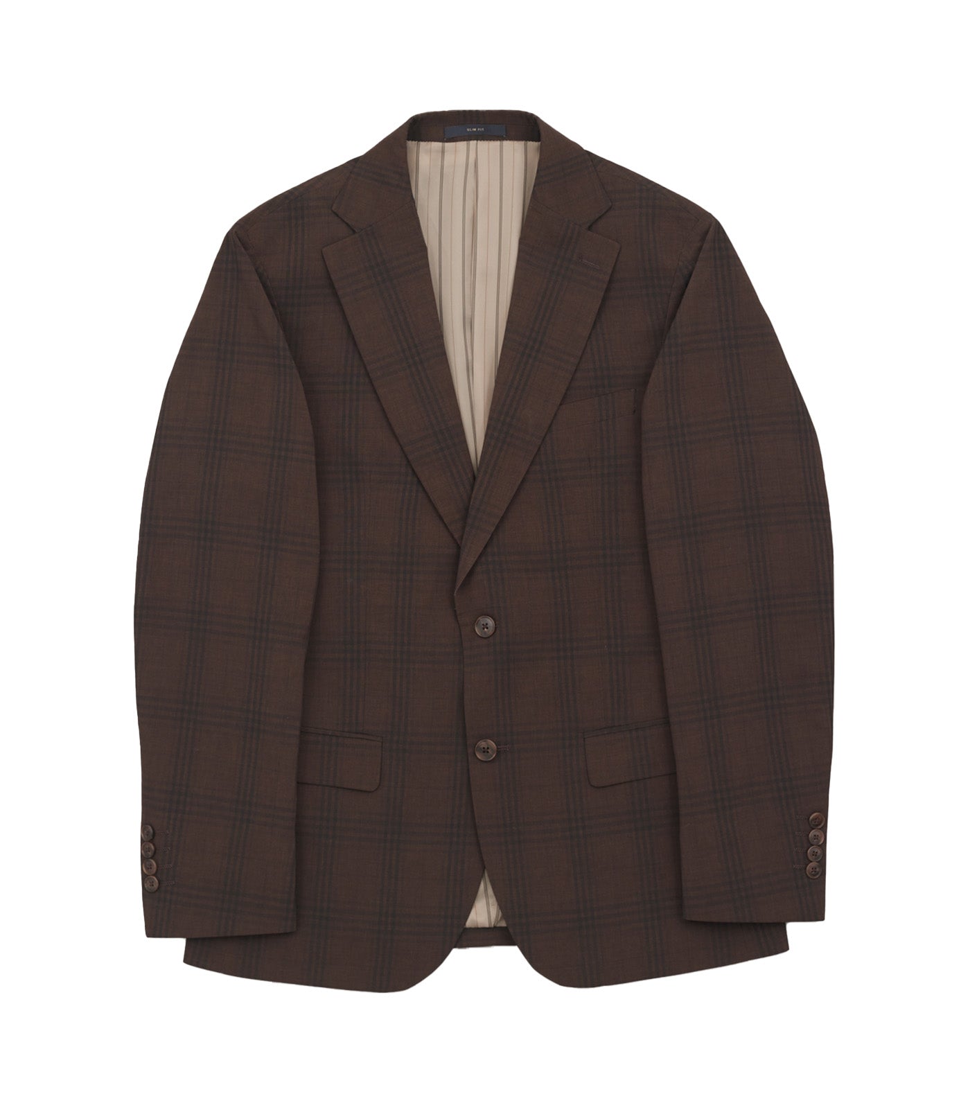 Kazuo Umber Plaid Blazer Brown