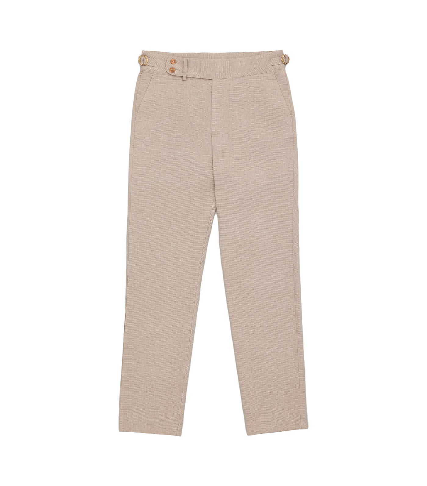 Akashi Taupe Linen Pants Light Brown