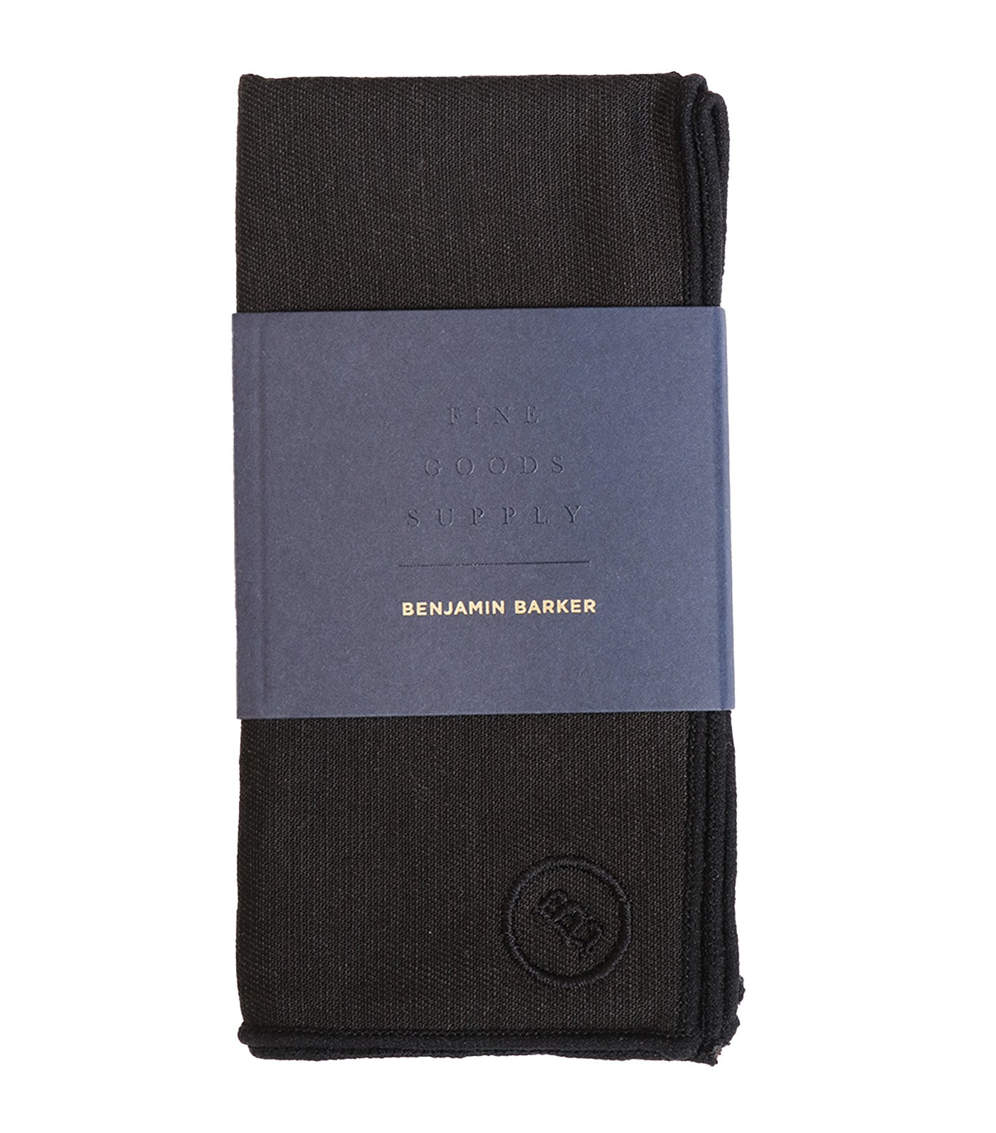 Babmaes Linen Pocket Square Black