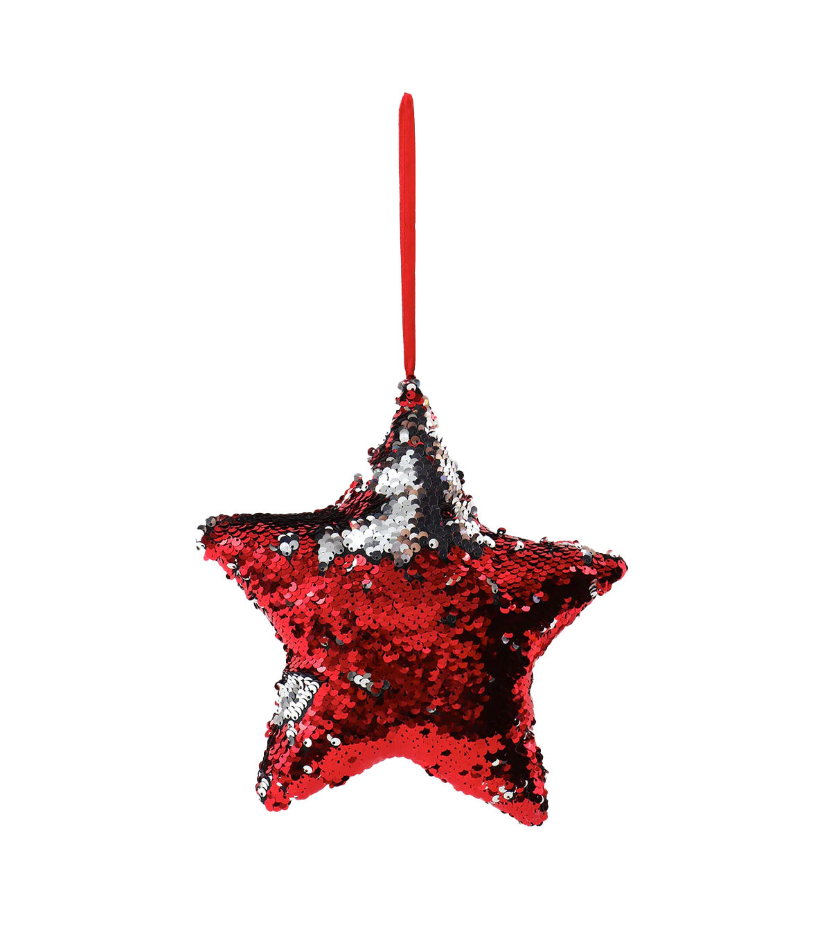 9" Star Ornament, Red Silver