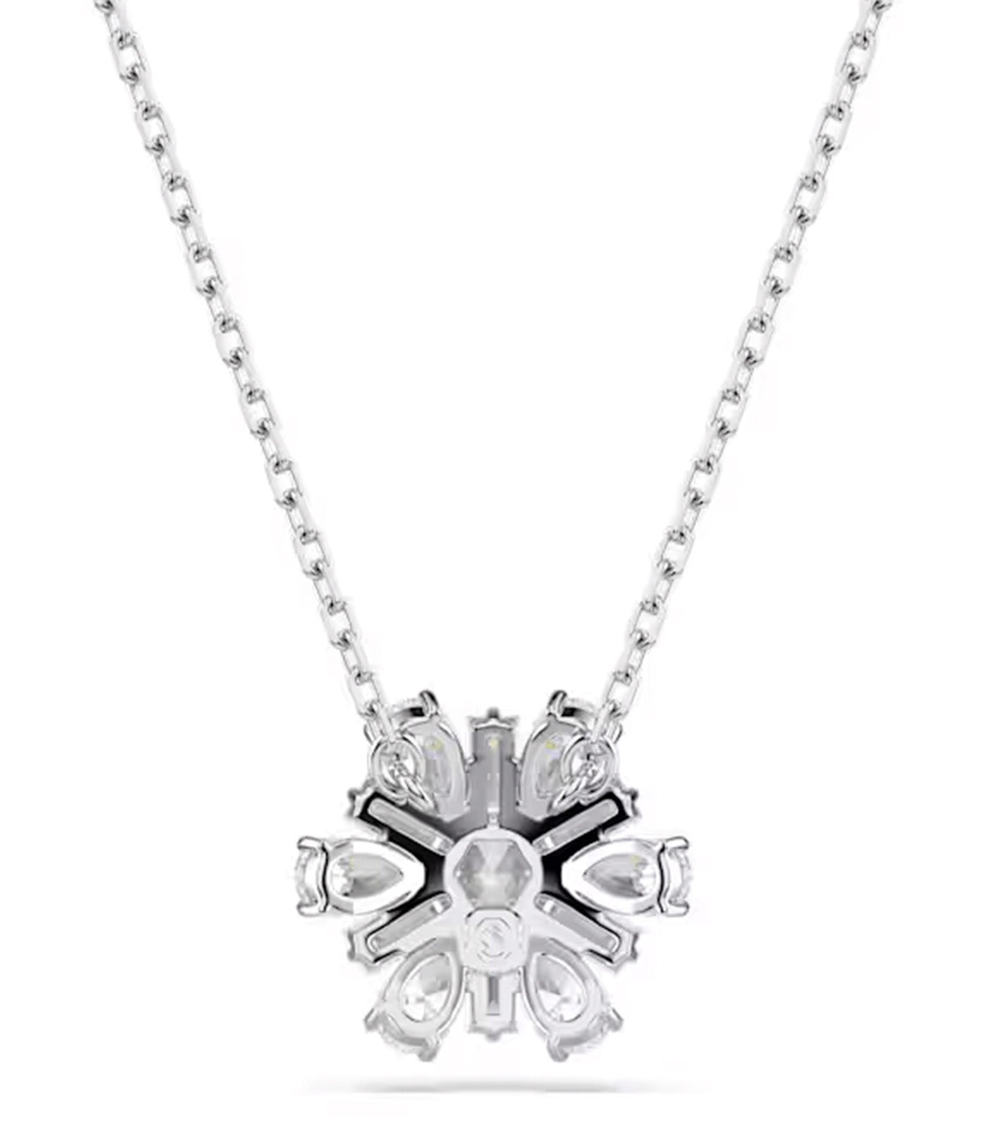 Idyllia Pendant Mixed Cuts, Snowflake, White, Rhodium Plated