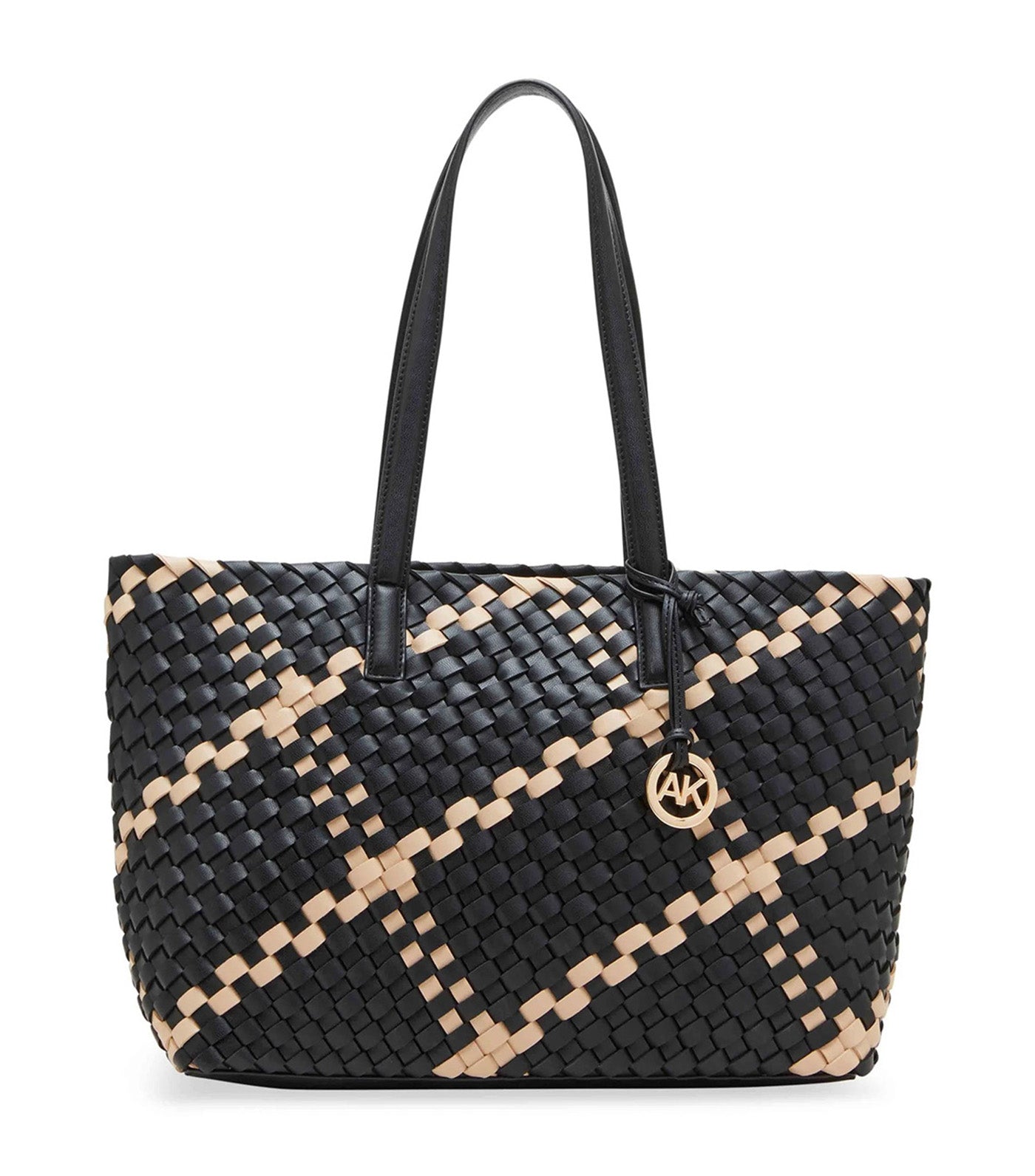 Woven Tote With Pouch Black Multi