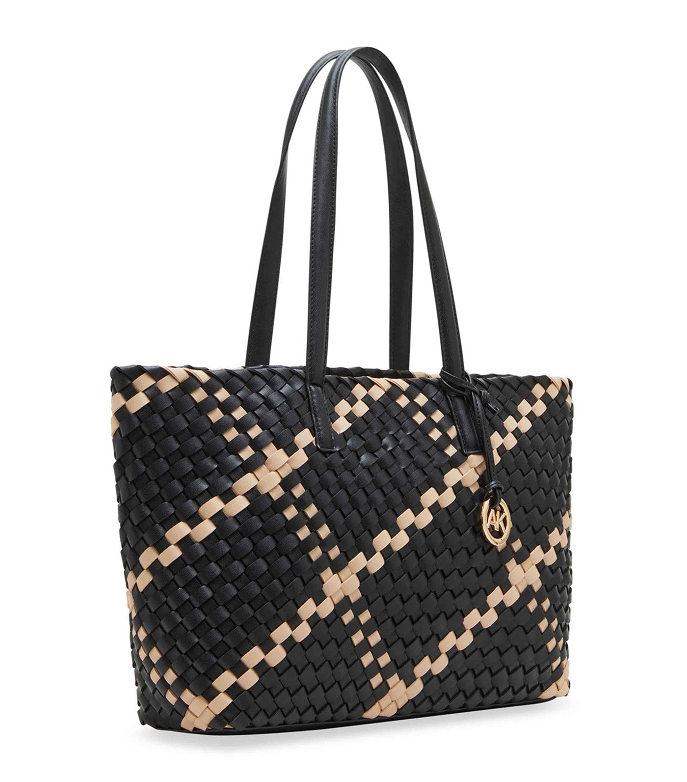 Woven Tote With Pouch Black Multi