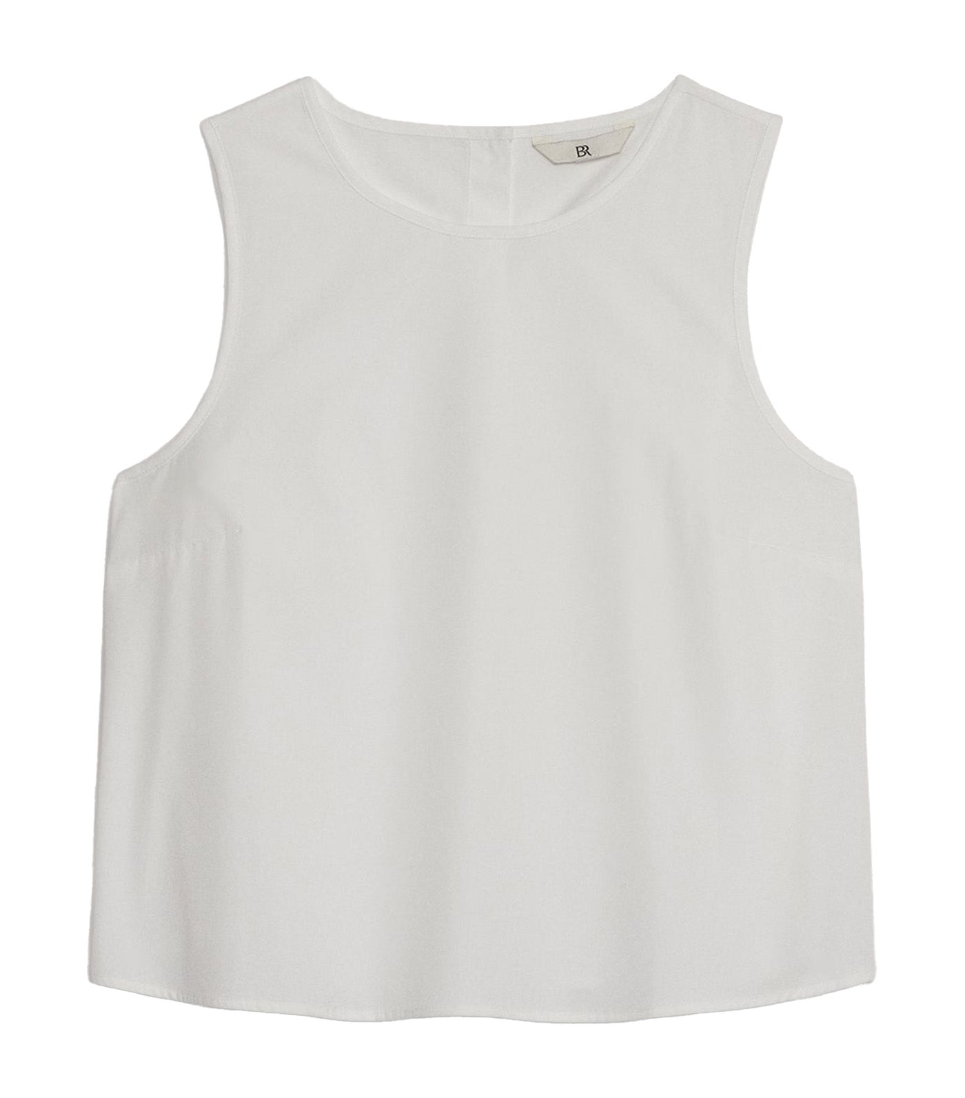 Poplin Cropped Tank White