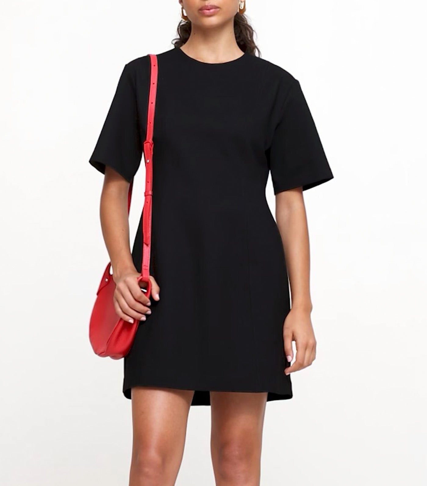 Everywhere Ponte Seamed Mini Dress Black