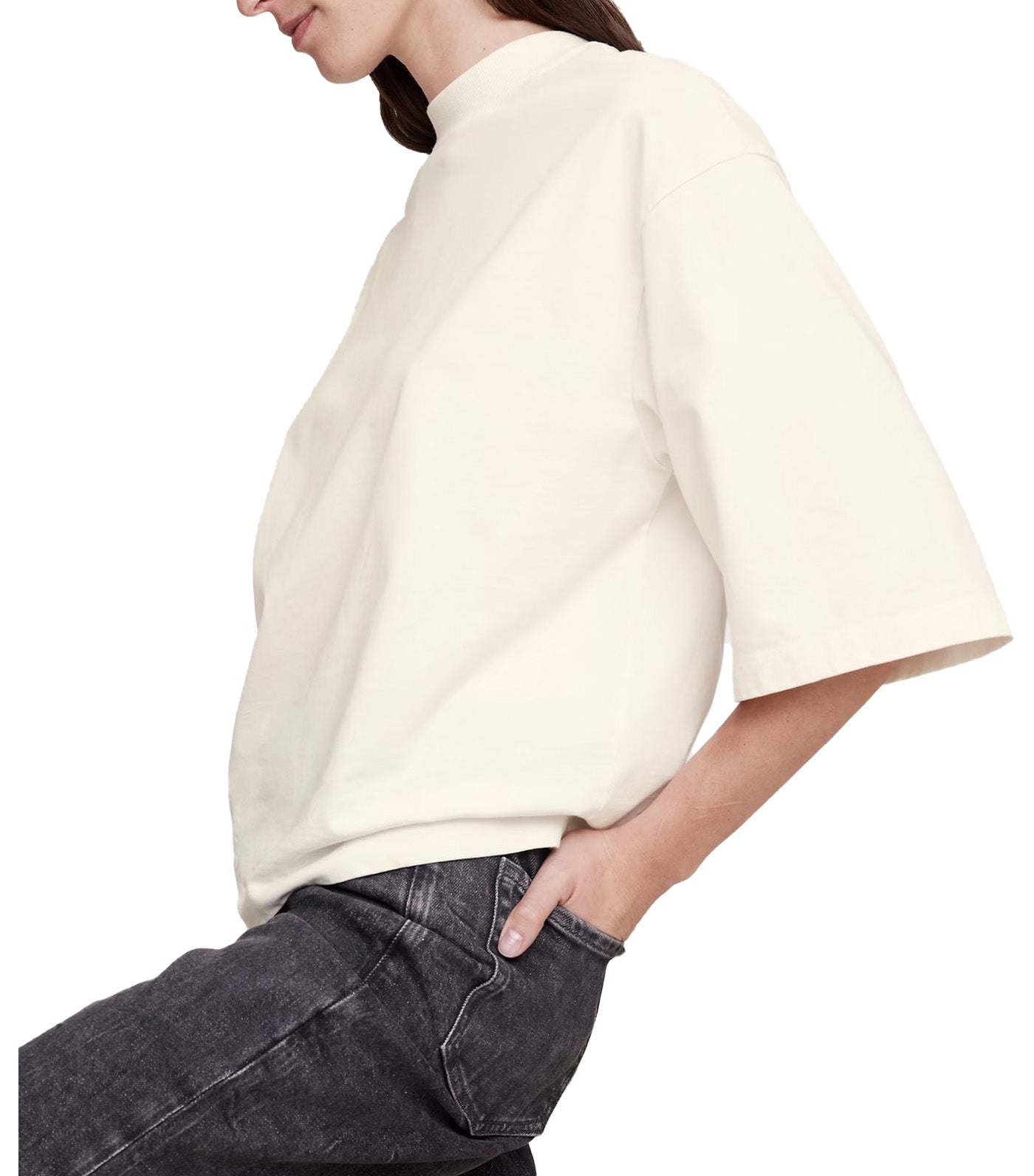 Heavy Cotton Boxy T-Shirt Ivory