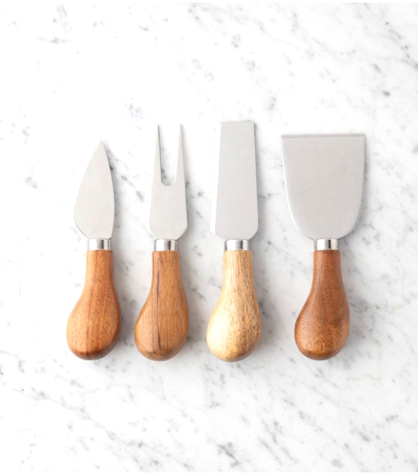 4-Piece Stainless Steel & Acacia Wood Cheese Knife Set