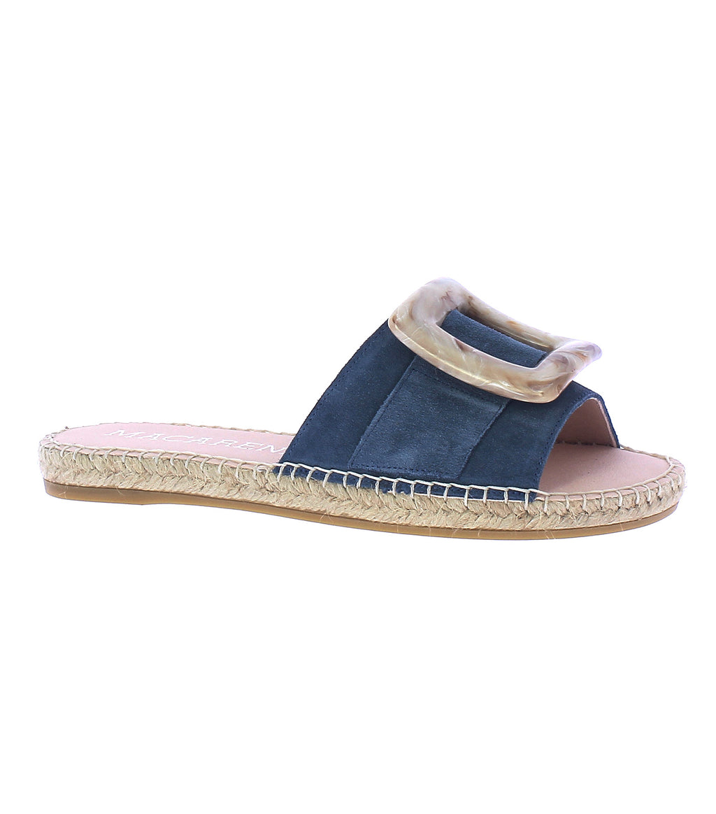 Macarena Flat Slip On Espadrilles Blue Rustan's
