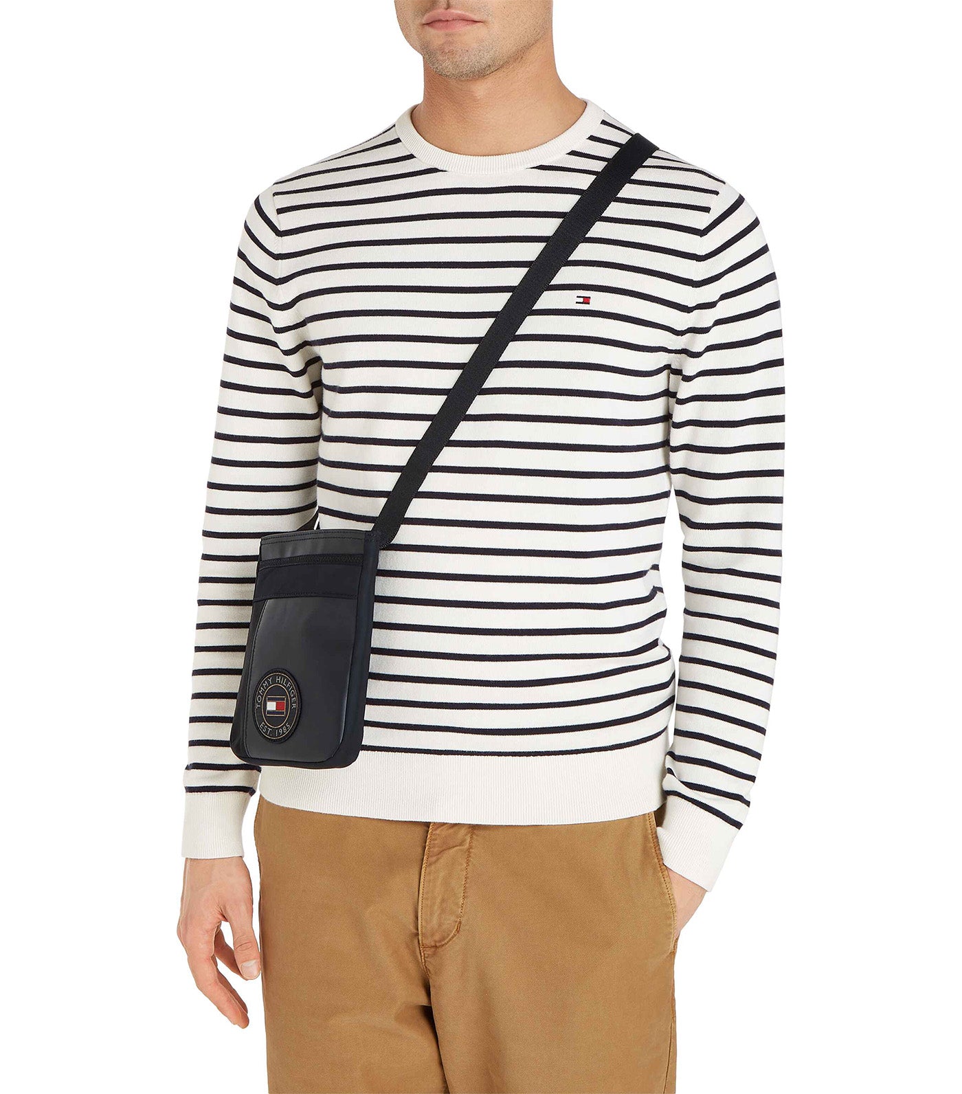 Men's Blocked Crossbody Bag Black