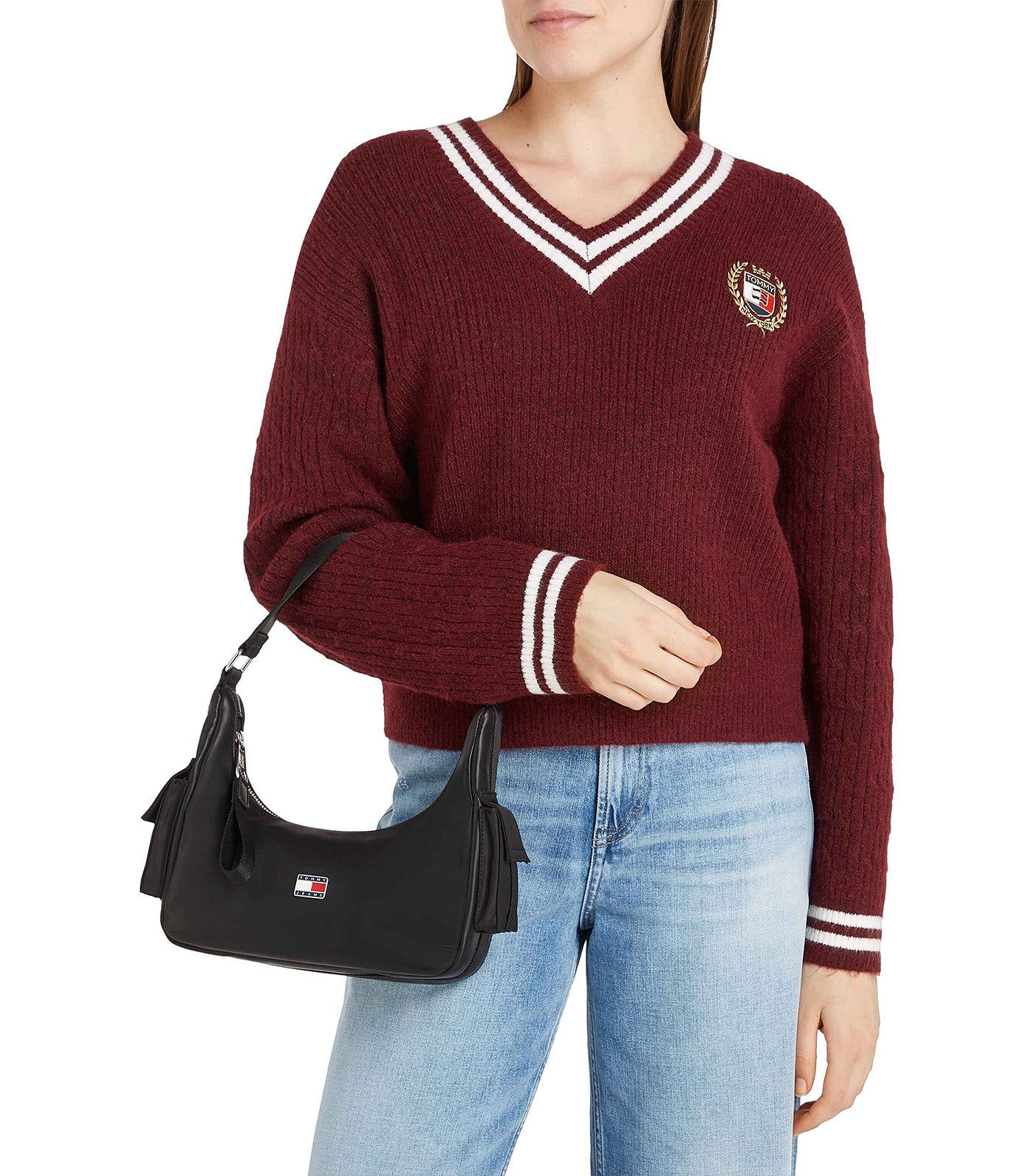 Tommy Jeans archive shoulder bag with pockets in black | ASOS