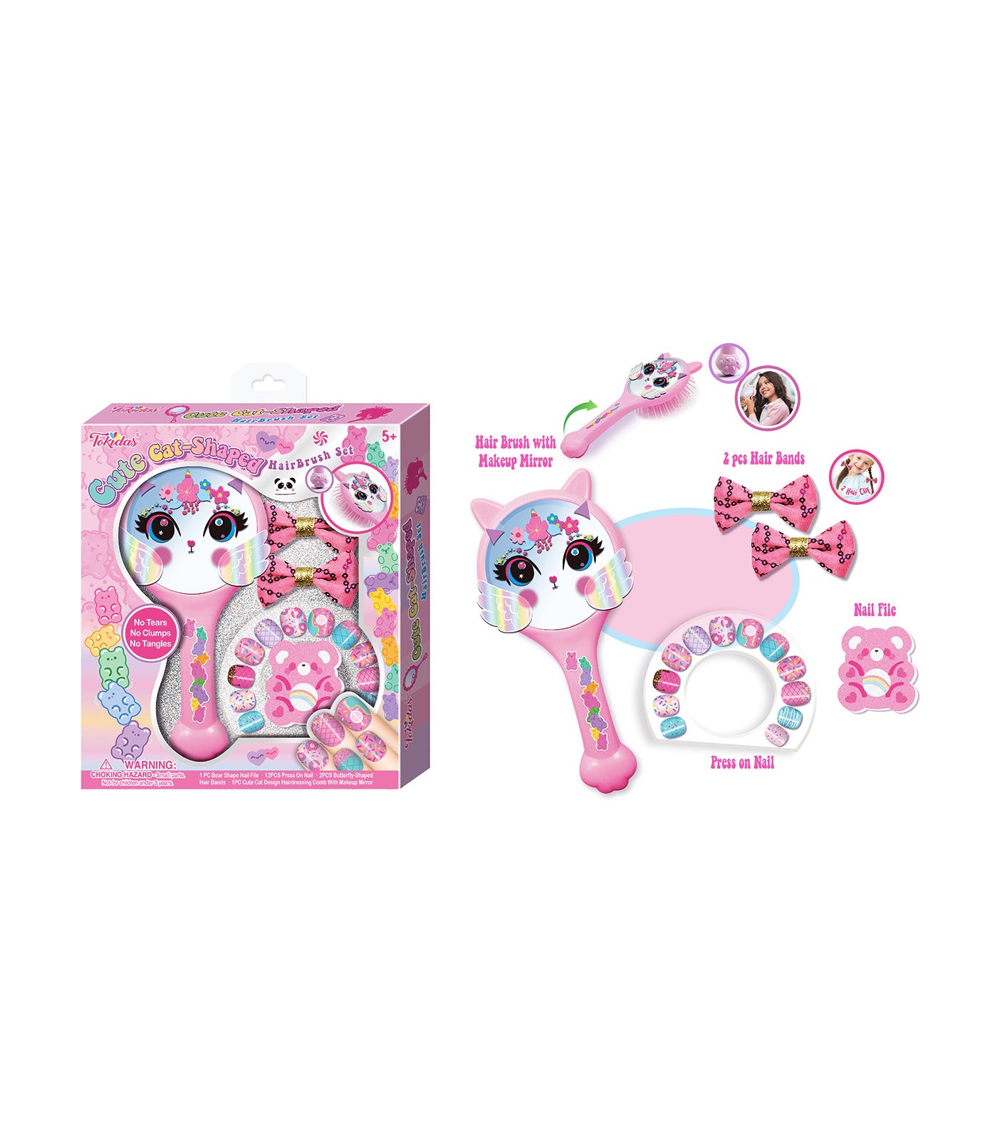 Cute Cat Shaped Hair Brush Set
